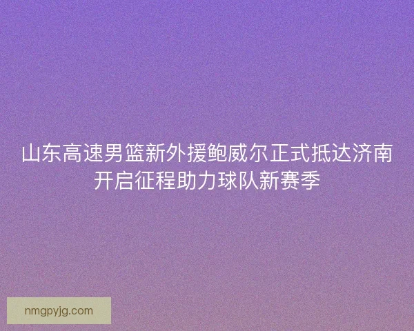 山东高速男篮新外援鲍威尔正式抵达济南开启征程助力球队新赛季
