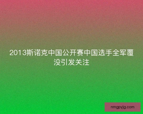 2013斯诺克中国公开赛中国选手全军覆没引发关注