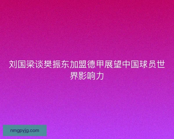 刘国梁谈樊振东加盟德甲展望中国球员世界影响力