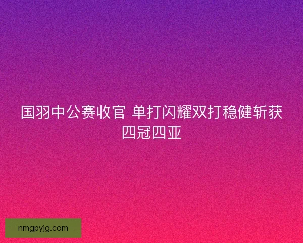 国羽中公赛收官 单打闪耀双打稳健斩获四冠四亚