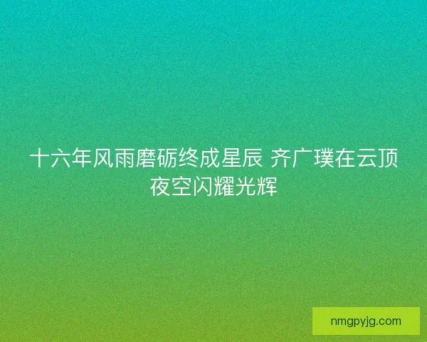 十六年风雨磨砺终成星辰 齐广璞在云顶夜空闪耀光辉